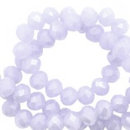 Top Facet kralen 8x6mm disc Soft lavender blue-pearl shine coating